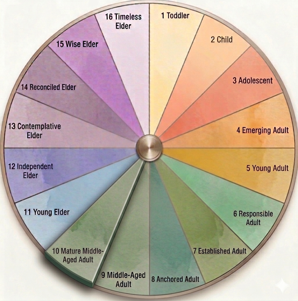 Mature Middle-Aged Adult life stage illustration